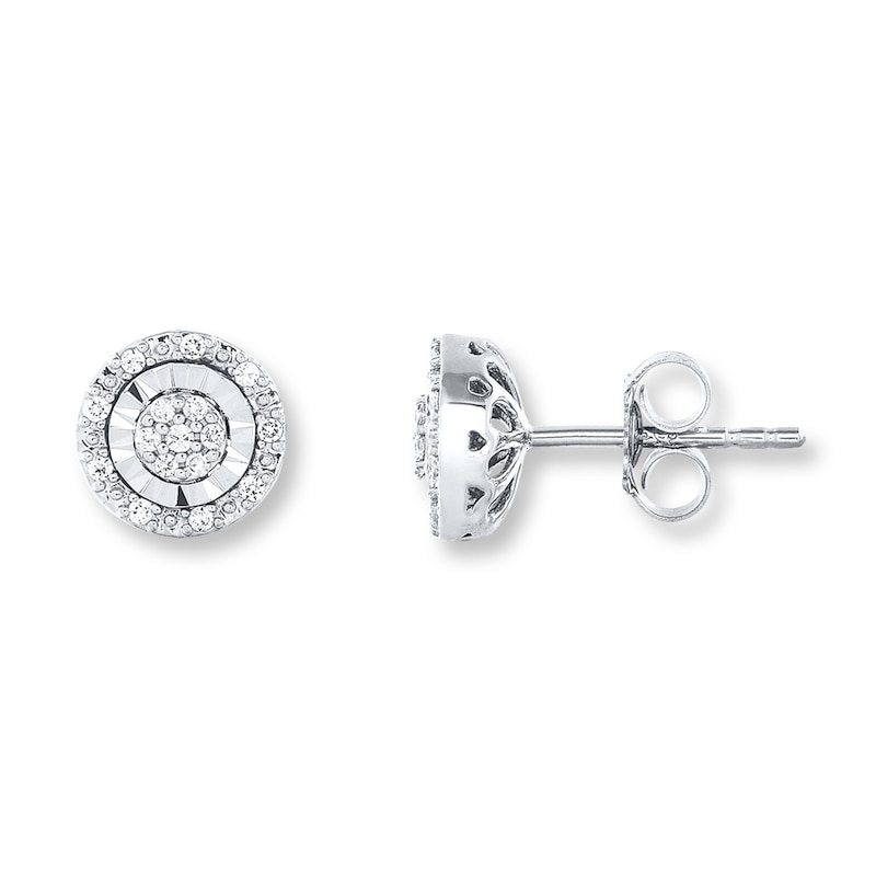 Diamond Earrings 1/6 ct tw Round-cut Sterling Silver