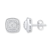 Thumbnail Image 0 of Cushion-Shaped Earrings Diamond Accents Sterling Silver