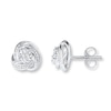 Thumbnail Image 1 of Love Knot Earrings Diamond Accents Sterling Silver