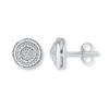 Thumbnail Image 1 of Circle Earrings Diamond Accents Sterling Silver