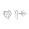 Thumbnail Image 0 of Heart Earrings Diamond Accents Sterling Silver