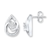 Thumbnail Image 1 of Teardrop Earrings Diamond Accents Sterling Silver