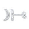 Thumbnail Image 0 of Crescent Moon Earrings 1/10 ct tw Diamonds Sterling Silver