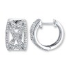 Thumbnail Image 0 of Diamond Hoop Earrings 1/4 ct tw Round-cut Sterling Silver
