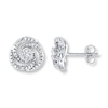 Thumbnail Image 0 of Diamond Swirl Earrings 1/4 ct tw Round-cut 10K White Gold