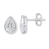Thumbnail Image 1 of Teardrop Earrings Diamond Accents Sterling Silver