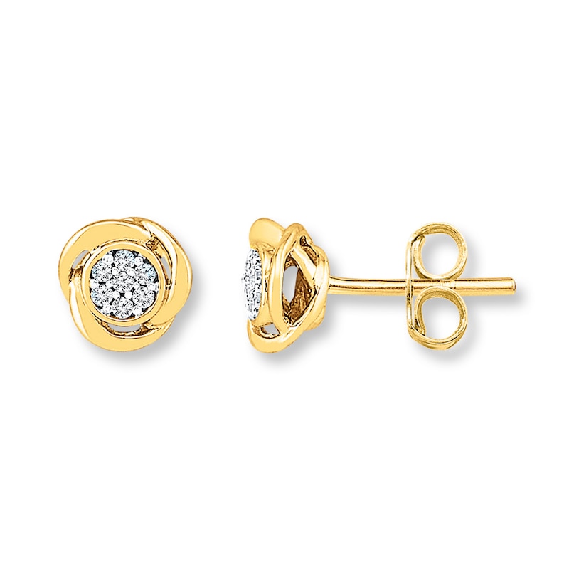 Main Image 1 of Diamond Earrings 1/15 ct tw Round-cut 10K Yellow Gold