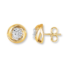 Diamond Earrings 10K Yellow Gold