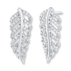 Thumbnail Image 0 of Diamond Leaf Earrings 1/4 ct tw Round-cut 10K White Gold