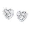 Thumbnail Image 0 of Diamond Heart Earrings 1/4 ct tw Round-cut 10K White Gold