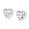 Thumbnail Image 0 of Diamond Heart Earrings 1/4 ct tw Round-cut 10K White Gold