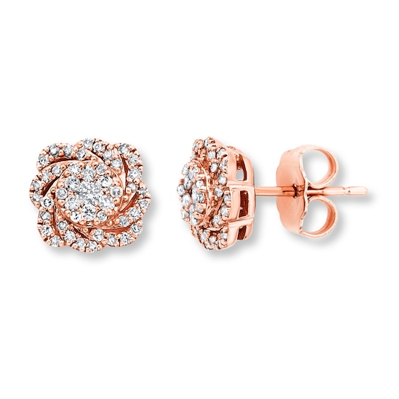 Diamond Earrings 1/3 ct tw 10K Rose Gold