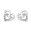Thumbnail Image 1 of Heart Earrings 1/10 ct tw Diamonds Sterling Silver
