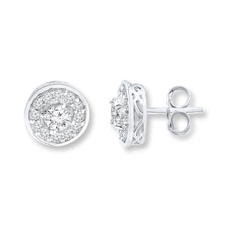 Diamond Earrings 1/2 ct tw Round-cut Sterling Silver | Kay