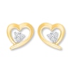 Thumbnail Image 1 of Heart Earrings 1/20 ct tw Diamonds 10K Yellow Gold