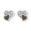 Thumbnail Image 1 of Heart Earrings 1/10 ct tw Diamonds Sterling Silver & 10K Yellow Gold