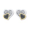 Thumbnail Image 0 of Heart Earrings 1/10 ct tw Diamonds Sterling Silver & 10K Yellow Gold