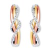Thumbnail Image 1 of Hoop Earrings 1/10 ct tw Diamonds Sterling Silver & 10K Two-Tone Gold