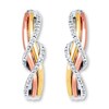 Thumbnail Image 0 of Hoop Earrings 1/10 ct tw Diamonds Sterling Silver & 10K Two-Tone Gold