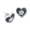 Thumbnail Image 1 of Paw Print Heart Earrings 1/10 ct tw Diamonds Sterling Silver