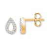 Thumbnail Image 0 of Teardrop Earrings 1/10 ct tw Diamonds 10K Yellow Gold