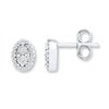 Thumbnail Image 1 of Oval Earrings 1/8 ct tw Diamonds Sterling Silver