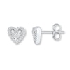 Thumbnail Image 1 of Heart Stud Earrings 1/8 ct tw Diamonds Sterling Silver