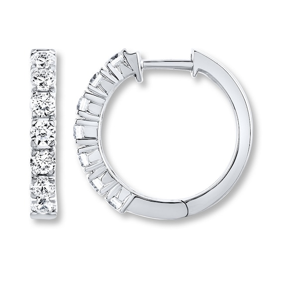 THE LEO Diamond Hoop Earrings 7/8 ct tw Diamonds 14K White Gold