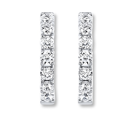 Thumbnail Image 2 of THE LEO Diamond Hoop Earrings 7/8 ct tw Diamonds 14K White Gold