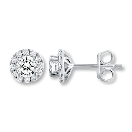 THE LEO Diamond Earrings 7/8 ct tw Round-cut 14K White Gold (I/I1)