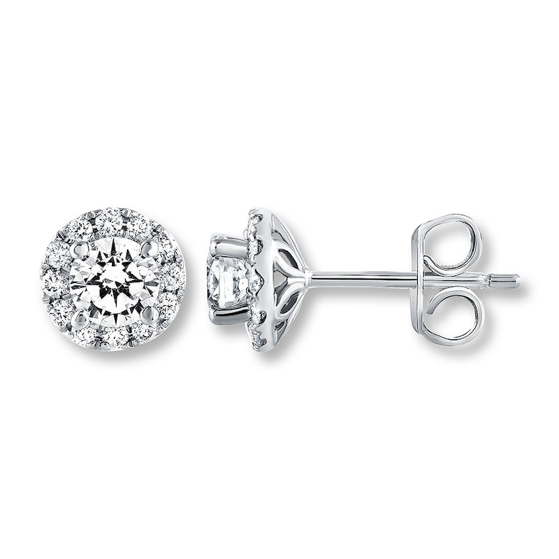 Main Image 1 of THE LEO Diamond Earrings 7/8 ct tw Round-cut 14K White Gold (I/I1)