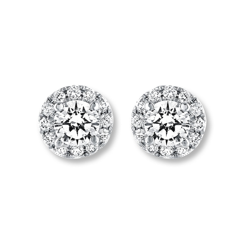 Main Image 2 of THE LEO Diamond Earrings 7/8 ct tw Round-cut 14K White Gold (I/I1)