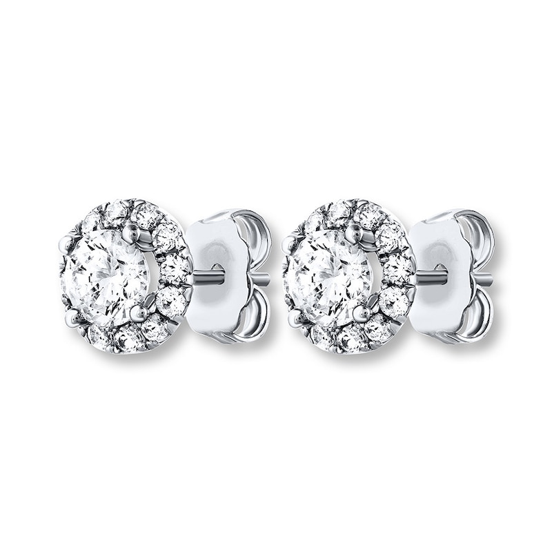 THE LEO Diamond Earrings 7/8 ct tw Round-cut 14K White Gold (I/I1)