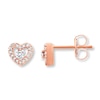Thumbnail Image 1 of Diamond Heart Earrings 1/10 Carat tw 10K Rose Gold