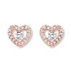 Thumbnail Image 2 of Diamond Heart Earrings 1/10 Carat tw 10K Rose Gold