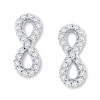 Thumbnail Image 1 of Diamond Infinity Earrings 1/4 ct tw Round-cut 10K White Gold