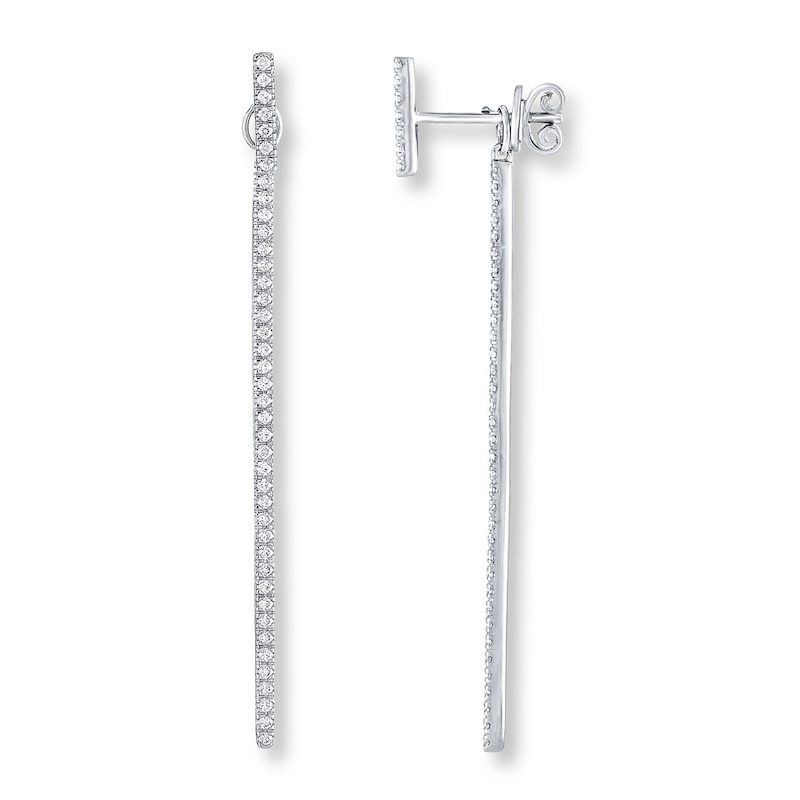 Main Image 1 of Diamond Line Earrings 1/2 Carat tw 10K White Gold