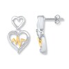 Thumbnail Image 0 of Diamond Heartbeat Earrings Sterling Silver & 10K Yellow Gold