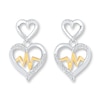 Thumbnail Image 1 of Diamond Heartbeat Earrings Sterling Silver & 10K Yellow Gold