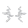 Thumbnail Image 2 of Diamond Heartbeat Earring Climbers 1/6 ct tw Sterling Silver