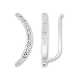 Diamond Climber Earrings 1/20 ct tw Sterling Silver