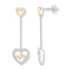 Thumbnail Image 0 of Diamond Heartbeat Earrings 1/6 ct tw Sterling Silver & 10K Yellow Gold