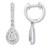 Thumbnail Image 0 of Diamond Teardrop Earrings 1/2 ct tw Round-cut 10K White Gold