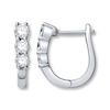 Thumbnail Image 1 of Diamond Hoop Earrings 5/8 ct tw Round-cut 10K White Gold