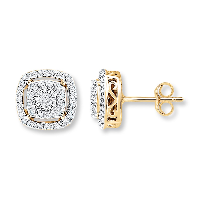 Main Image 1 of Diamond Earrings 1/4 ct tw Round-cut 10K Yellow Gold