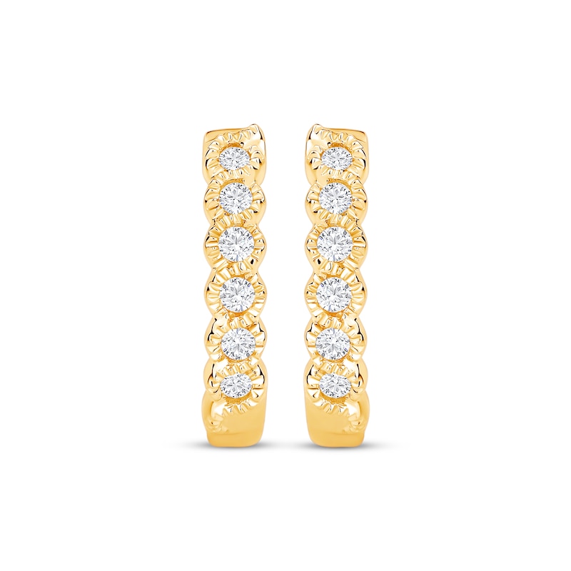 Diamond Hoop Earrings 1/8 ct tw Round-Cut 10K Yellow Gold