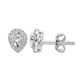 Diamond Earrings 1/4 ct tw Round-cut 10K White Gold