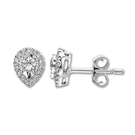 Diamond Earrings 1/4 ct tw Round-cut 10K White Gold