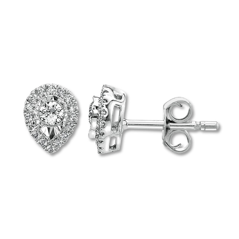 Main Image 1 of Diamond Earrings 1/4 ct tw Round-cut 10K White Gold