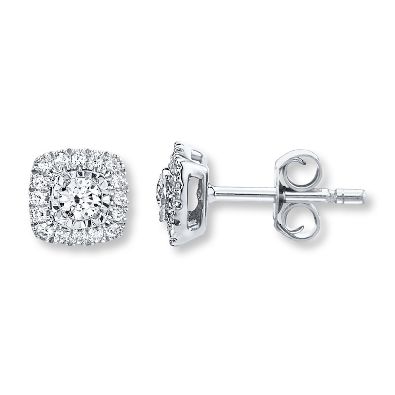 Main Image 1 of Diamond Earrings 1/4 ct tw Round-cut 10K White Gold